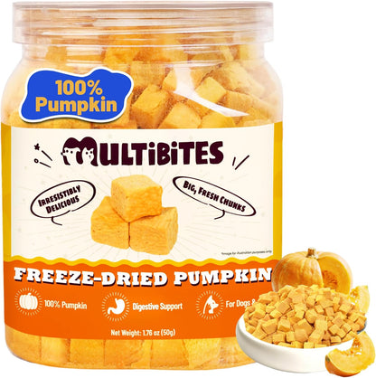Freeze Dried Pumpkin Treats for Dogs, Single Ingredient, 1.76Oz